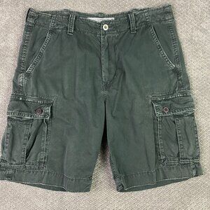 American Eagle Outfitters Classic Length Cargo Shorts Mens 38 Faded Black Cotton